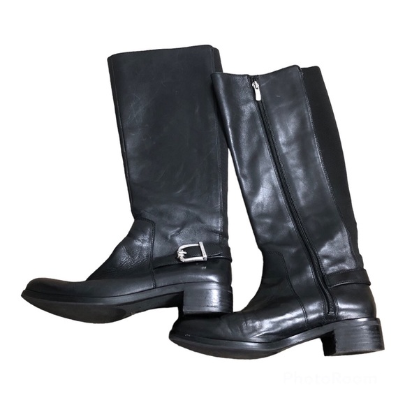 Vince Camuto Volero Black Leather Knee High Riding Boots size 6.5 - Picture 3 of 7